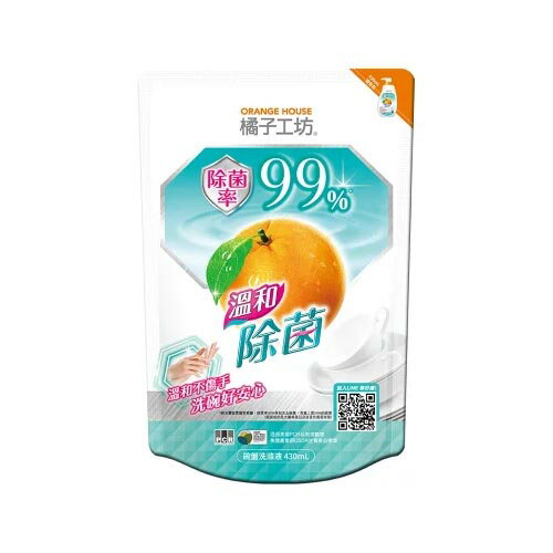 橘子工坊 護手碗盤洗滌液補充包430ml【愛買】