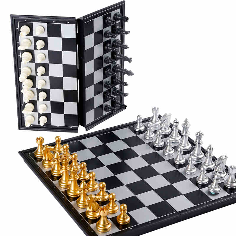 國際象棋 大號磁性折疊小學生套裝國際象棋棋盤便攜兒童初學者成人教學象棋『CM44402』
