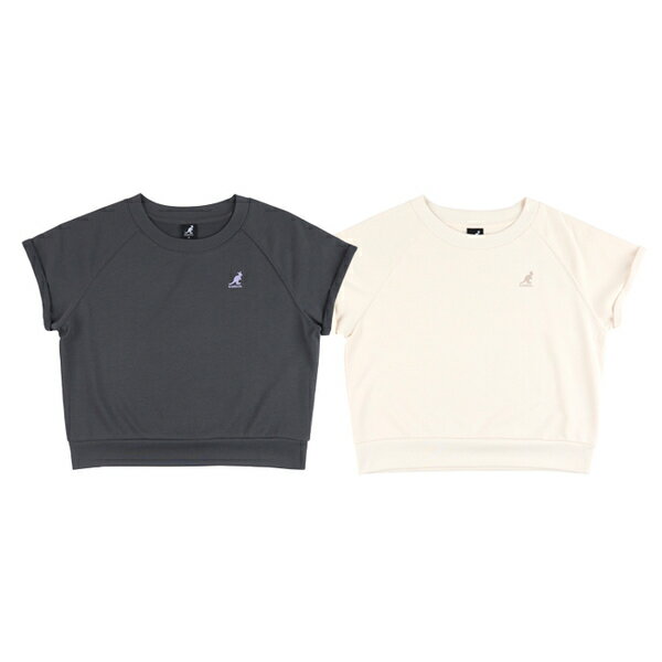 【滿千折百】KANGOL 短袖 深灰 米白 小LOGO 捲袖 休閒 上衣 女 6422100910 6422100931