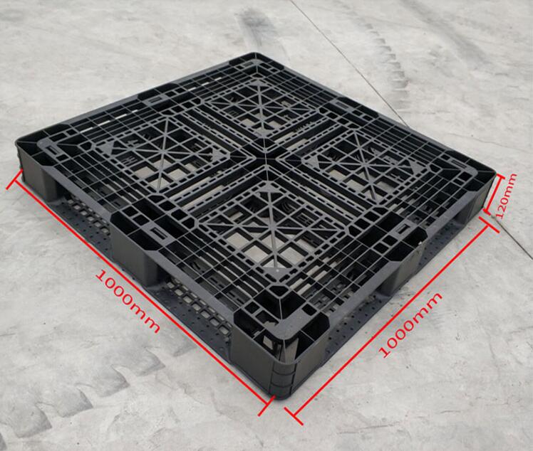 塑膠棧板 塑料托盤 網格板 網格田字塑料托盤黑色叉車棧板塑膠卡板一次性防潮板墊倉板『ZW1182』