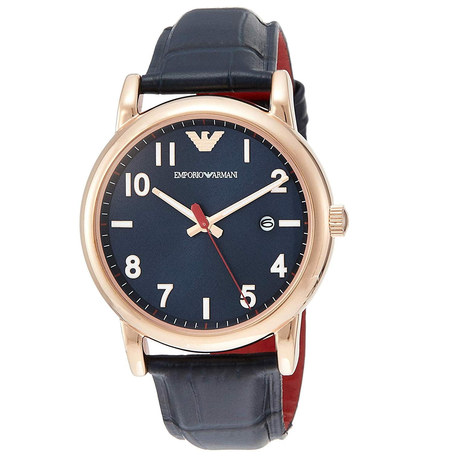 EMPORIO ARMANI 亞曼尼 手錶 43mm 真皮錶帶 男錶 腕錶 AR11135 深藍色(現貨)