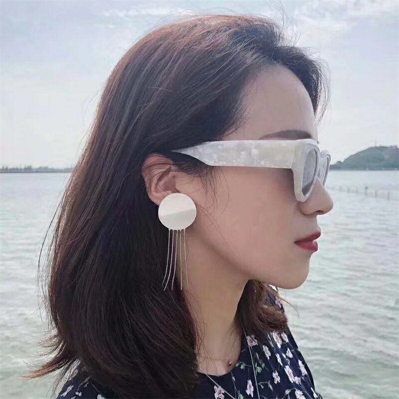 秋冬上新韓國氣質優雅百搭長款流蘇亞克力女士耳環