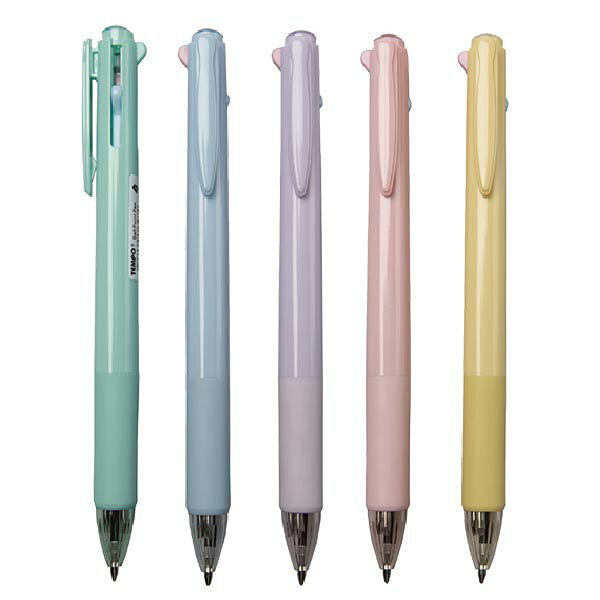 節奏 TEMPO 清新柔色系 四色 多機能 原子筆 0.7mm 顏色隨機 30支 / 筒 4C-153