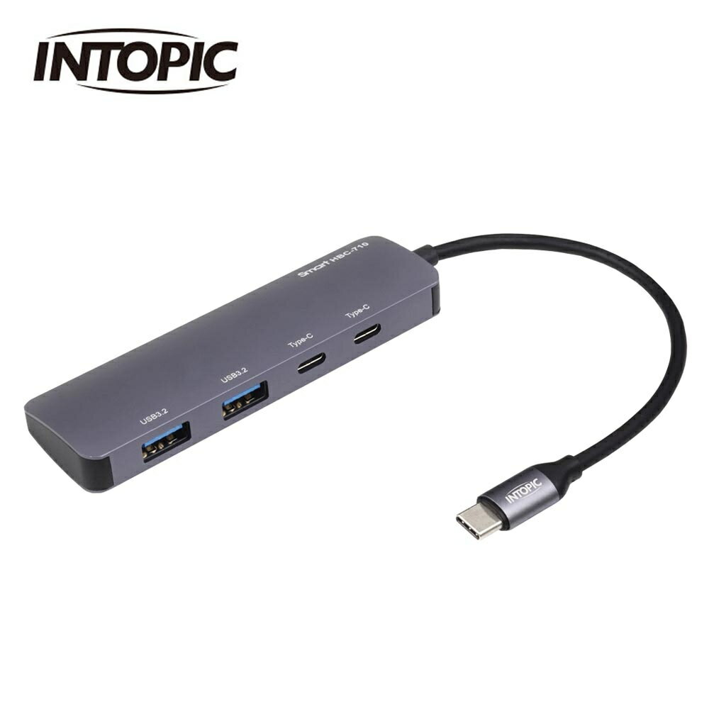 【INTOPIC 廣鼎】HBC-710 USB3.2 Type-C鋁合金高速集線器【三井3C】