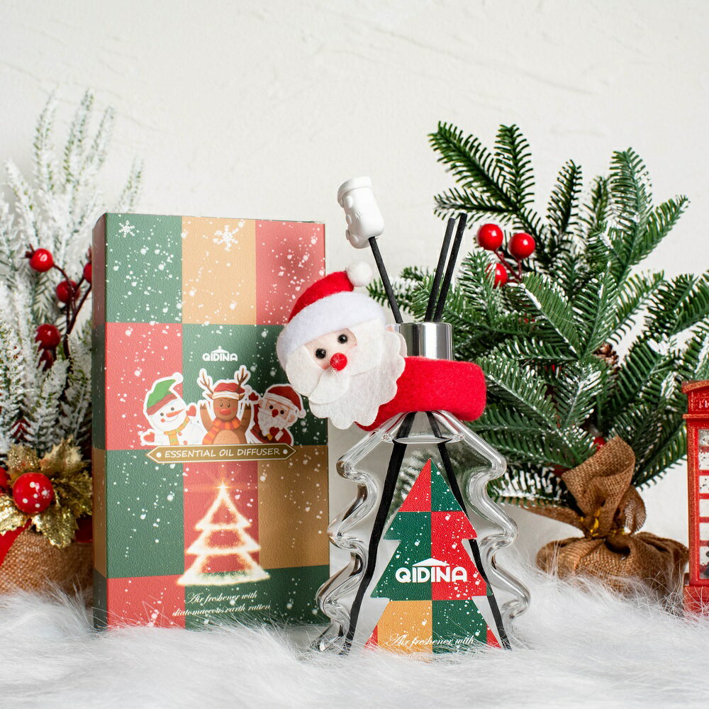 ❄️歡樂派對聖誕樹造型硅藻土香氛擴香瓶🎄⛄️【QIDINA】