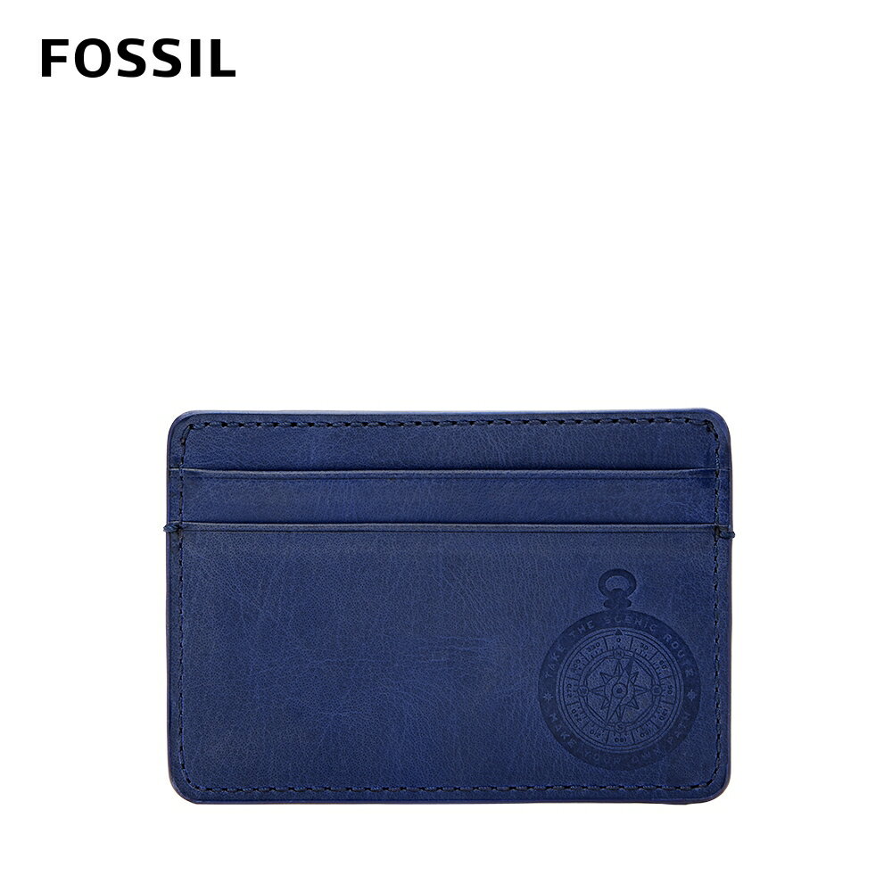 送禮首選★FOSSIL Bronson 真皮證件卡夾-亮藍色 ML4456437【美國時尚品牌】 附防塵袋+提袋【全館滿額折價★FOSSIL全系列包夾送美妝蛋】