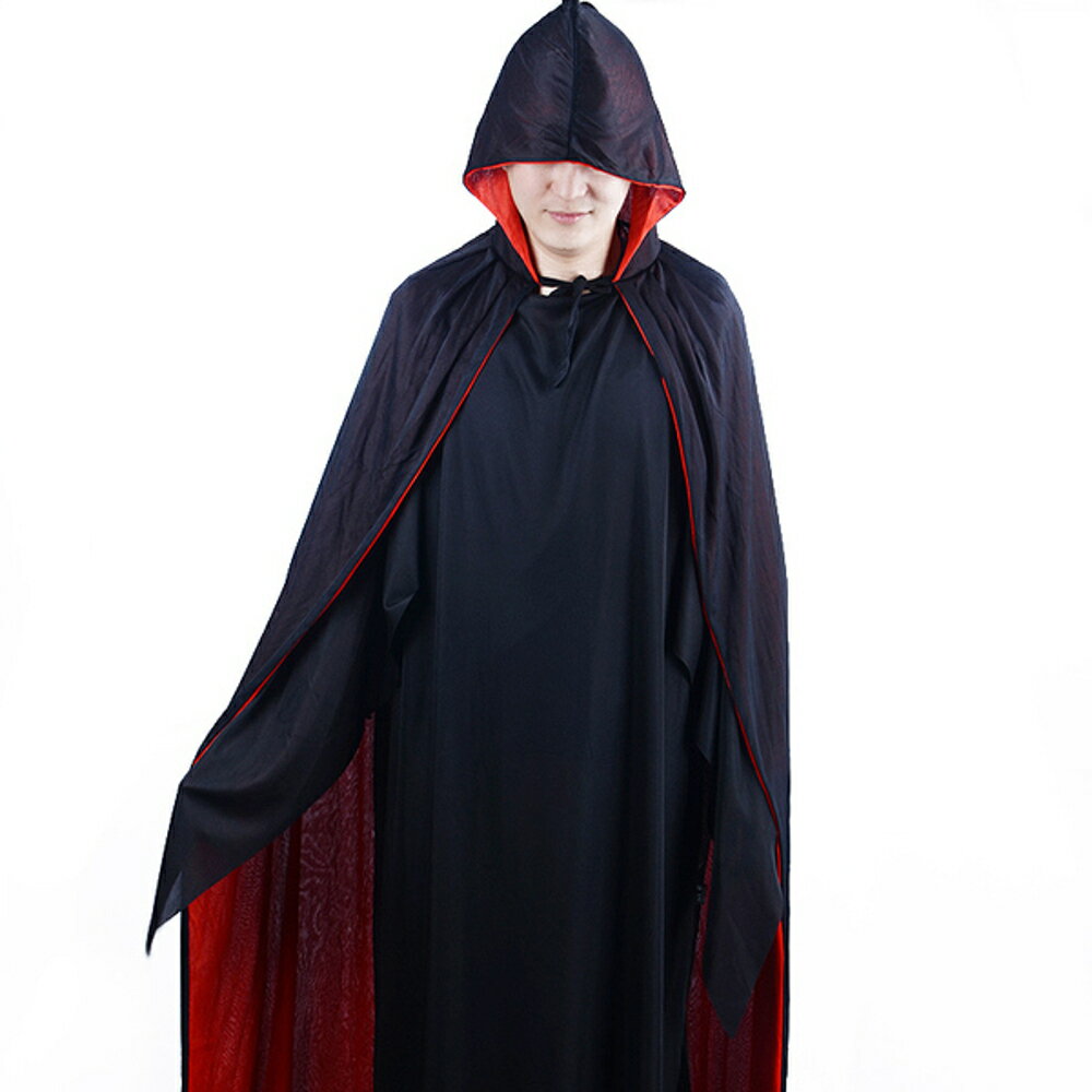 ✤宜家✤成人萬聖節 化妝舞會服裝 黑紅色死神造型服 (斗篷+尖叫面具+街舞面具)