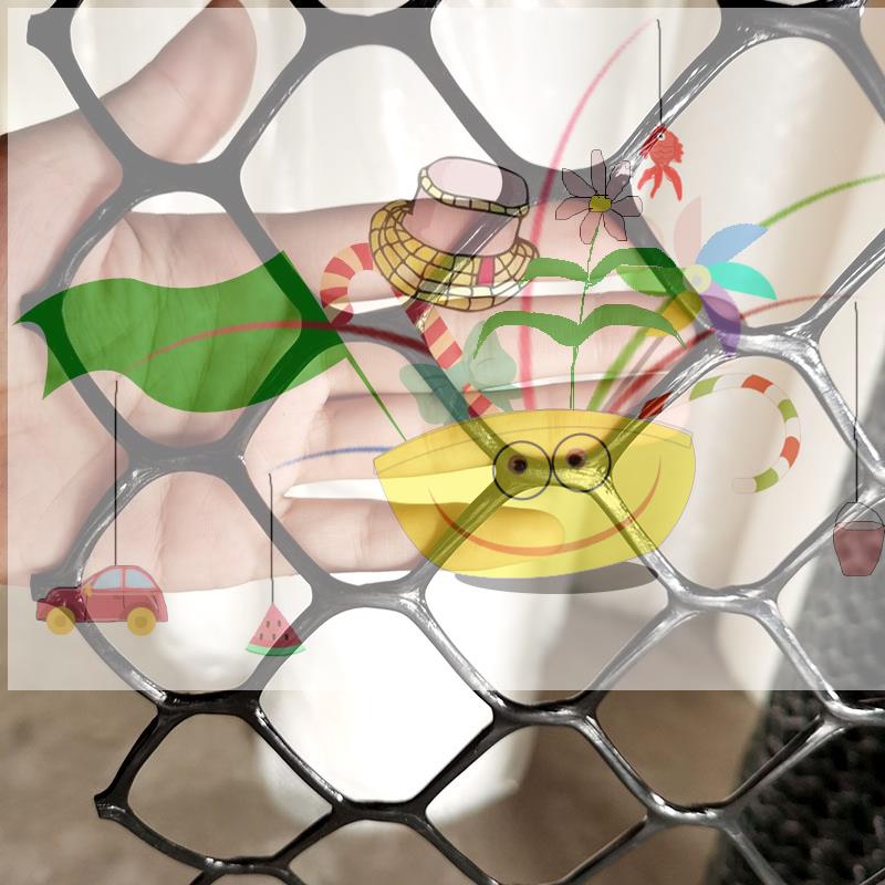 陽臺安全加厚防護防墜落網家用大孔塑料網格兒童護網封窗養貓網格 9