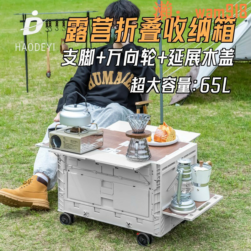 【台灣公司】HAODEYI露營戶外折疊收納箱兩用野營車載後備