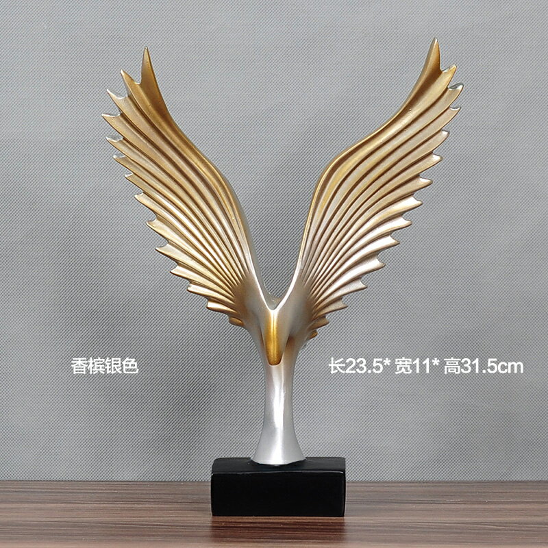 大鵬展翅小擺件家居酒柜老鷹裝飾品辦公室玄關大展宏圖藝術雕塑品 2