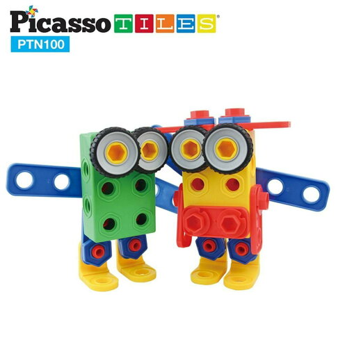 (強強滾)PicassoTiles PTN100 畢卡索STEM+A螺母工匠積木組 玩具 0