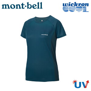 【Mont-Bell 日本 COOL T W'S 女排汗短T《海軍藍》】1114628/短T/登山/排汗衫