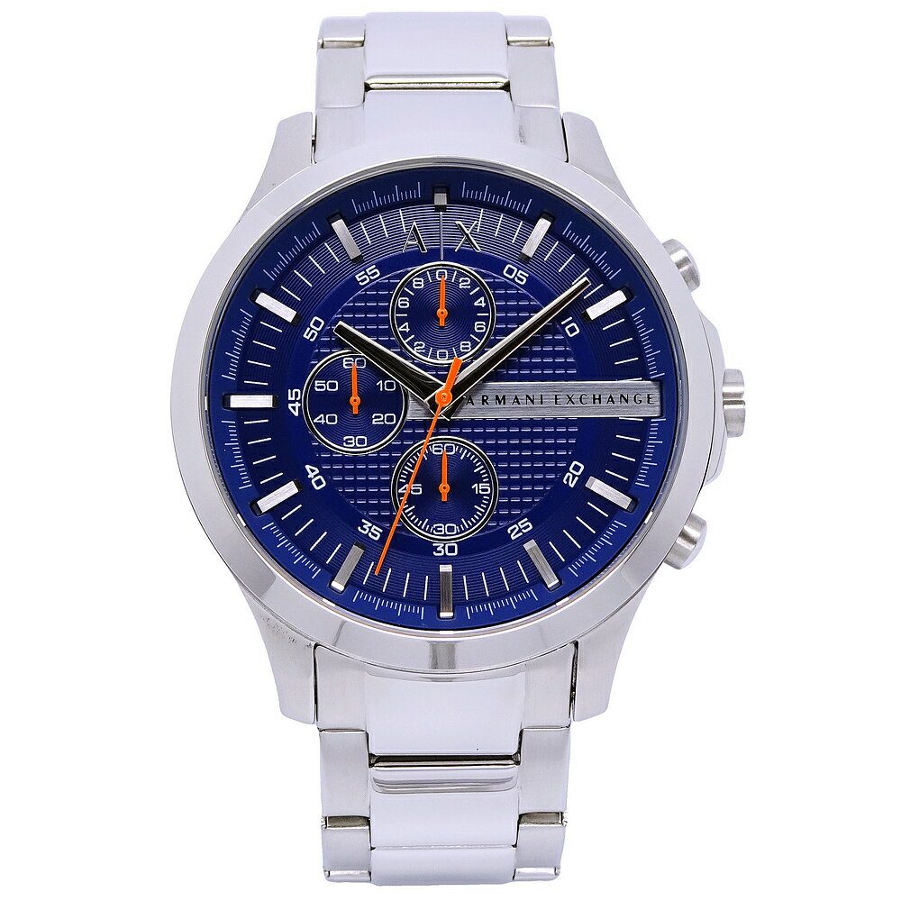 Armani Exchange 狂野賽道三眼計時運動腕錶-藍面-AX2155