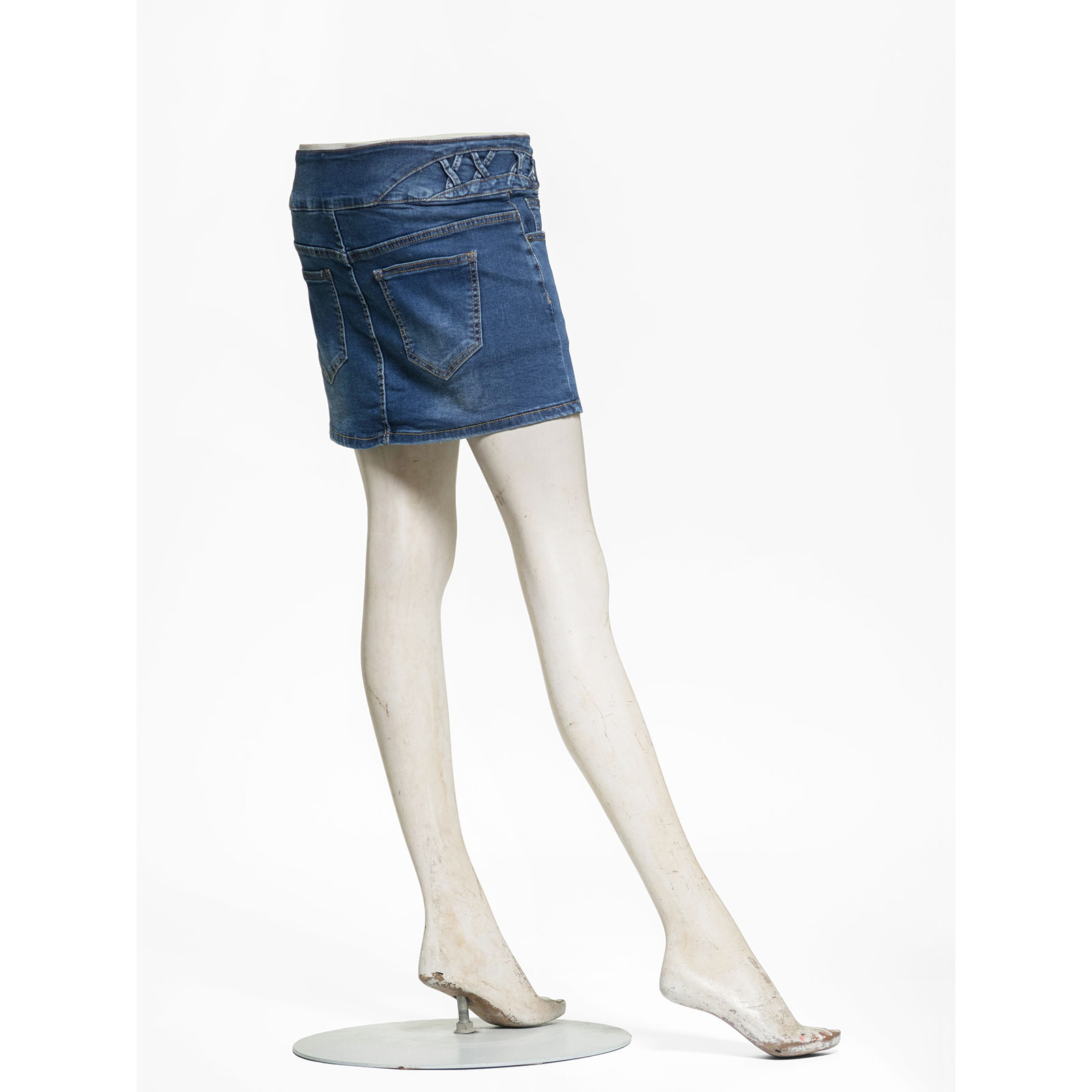 涼爽牛仔褲裙 中腰丹寧褲裙 短褲裙 牛仔裙褲 三排扣彈性牛仔裙 顯瘦牛仔短裙 裙子 裙中褲 側腰交叉裝飾 Jean Skorts Denim Skorts Mid-rise Denim Skirts Stretch Jeans (050-6065-31)牛仔色 S M L XL (腰圍:26~33英吋 / 66~84公分) 女 [實體店面保障] sun-e 8