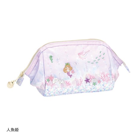 大賀屋 日貨 小美人魚 魚口 化妝包 立體化裝包 收納包 盥洗包 旅行包 美人魚 迪士尼 包包 正版 J00014877