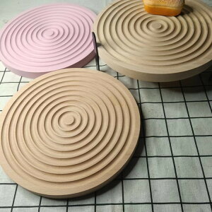 開發票 北歐風蛋糕盤水波紋甜品架 木質面包盤裝飾托盤