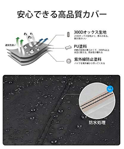 日本 Homwarm 高磅數 加厚 防水 防紫外線 機車罩 附收納袋 耐水壓 防塵套 摩托車罩 重機 前輪防盜孔設計【小福部屋】 7
