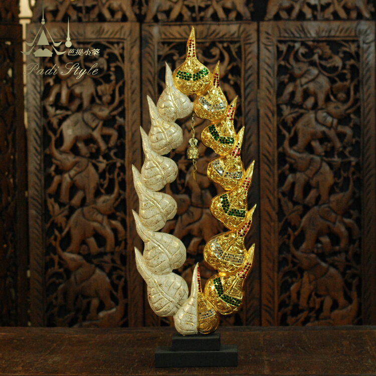 泰國家居飾品 菩提葉鈴鐺擺件 東南亞風格擺件