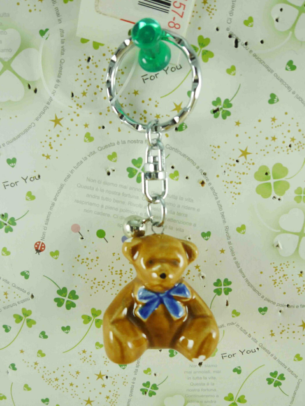 【震撼精品百貨】泰迪熊 Teddy Bear 鑰匙圈-咖啡藍 震撼日式精品百貨