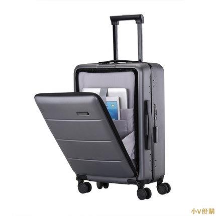 小V優購開口行李箱側開旅行箱萬向輪拉桿箱商務密碼登機箱皮箱子