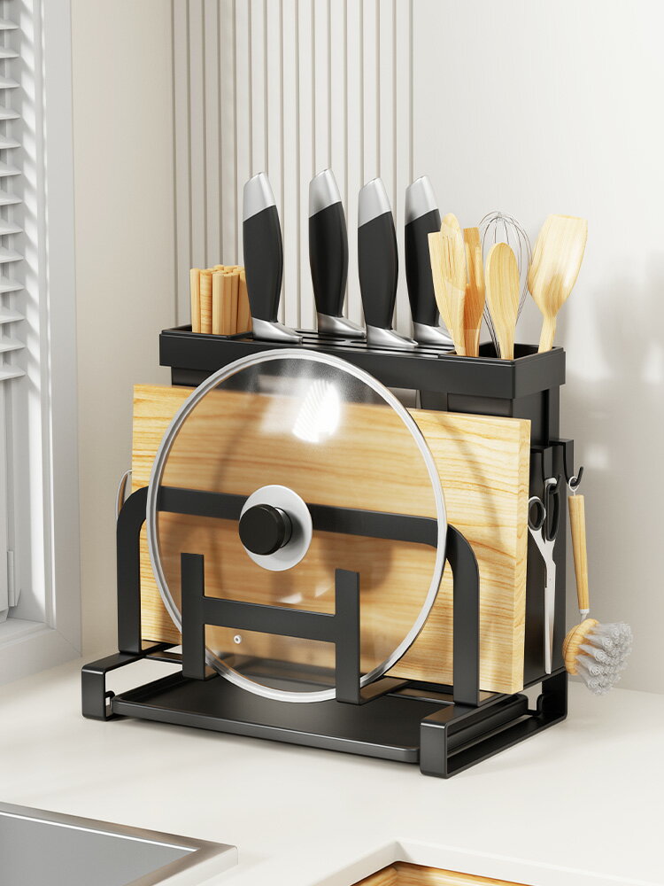 廚房刀架置物架多功能菜刀架子菜板架筷子籠一體壁掛式刀具收納架