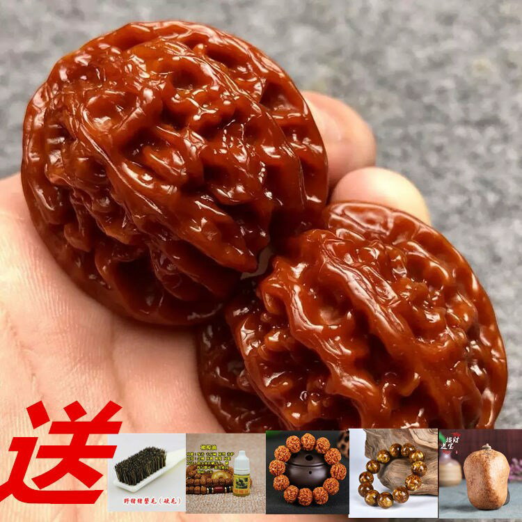 機刷包漿核桃手把件獅子頭核桃手持文玩核桃把玩練手核桃手持手串| 協貿