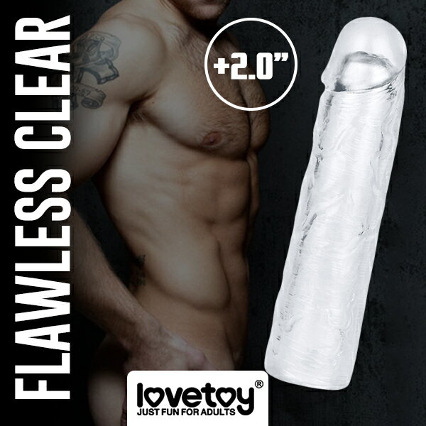 【送270ml潤滑液】●-完美無瑕性愛晶透加長套-2吋