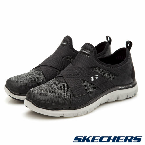SKECHERS Flex Appeal2.0 女鞋 慢跑 休閒 記憶鞋墊 黑 灰 【運動世界】 12752WBKGY