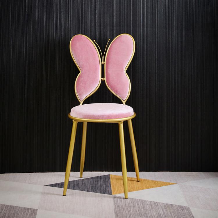 免運 化妝椅 現代簡約蝴蝶結輕奢化妝梳妝凳靠背美甲椅子臥室INS北歐少女靠背
