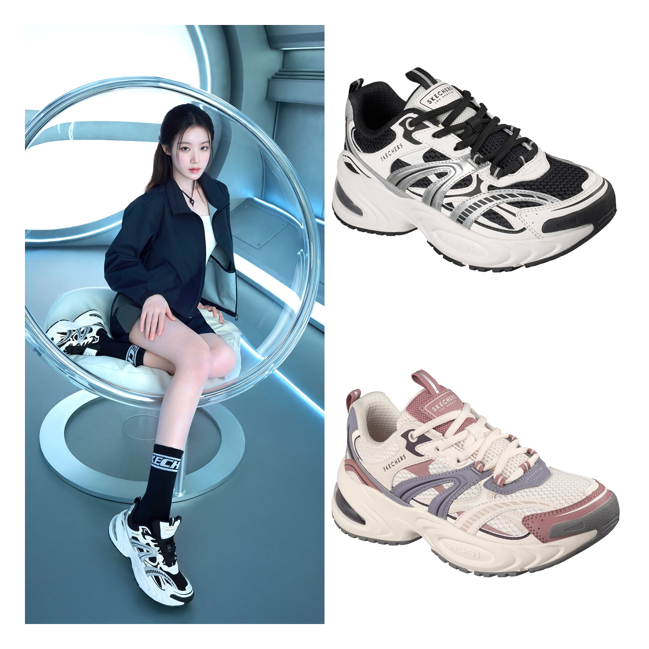 Skechers 舒華代言款 177606PKMT 女休閒鞋 Uno RYZE 氣墊 米白粉【iSport愛運動】
