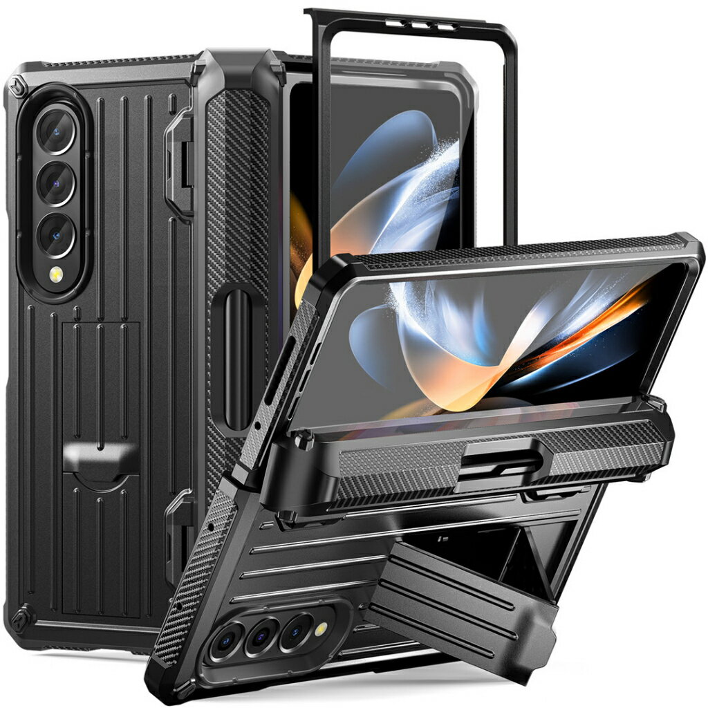 SAMSUNG 三星 Galaxy Z Fold 3 4 5 防震支架手機保護套 Z Fold 3 5 G 帶 S 筆架