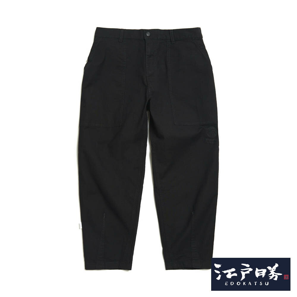EDOKATSU江戶勝 男款 括型繡花休閒錐形褲 (黑色)