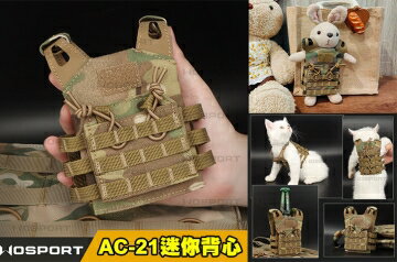 【翔準軍品AOG】WOSPORT AC-21 戰術JPC小背心 桌上型車載裝飾擺飾 可拆卸設計 P5016AB 軍迷飾品 貓咪 娃娃