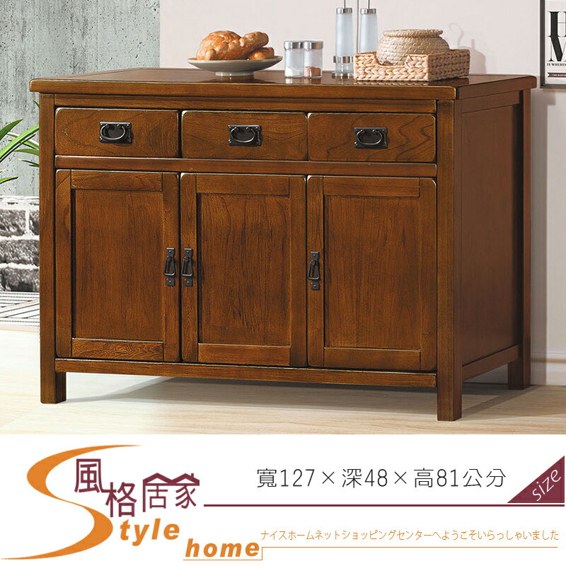 《風格居家Style》歐風味半實木4尺收納櫃/碗盤櫃/餐櫃 192-5-LV
