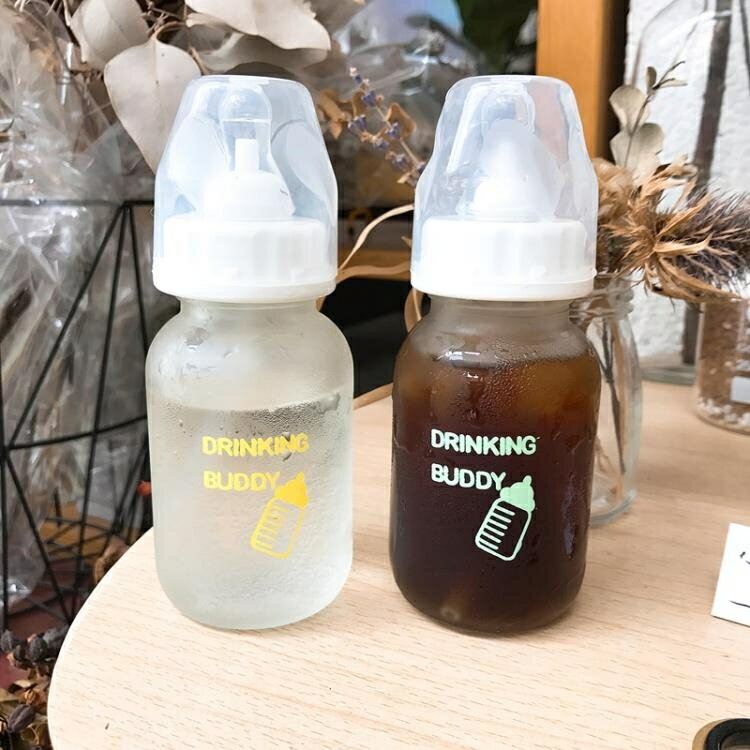 吸管杯韓國創意可愛學生兒童玻璃奶瓶成人女士小巧便攜吸管隨手杯子 免運 開發票