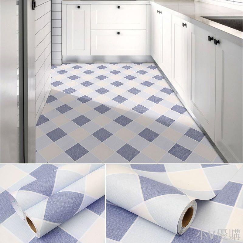 家用廚房地板貼紙自粘防滑浴室衛生間防水地面地貼可拖地仿瓷磚貼