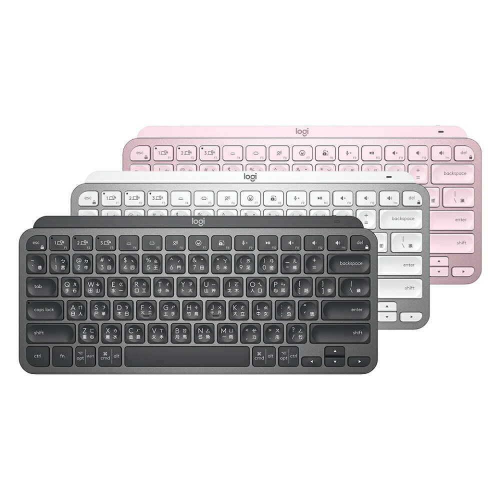 【Logitech 羅技】MX Keys Mini 智能無線鍵盤 玫瑰粉