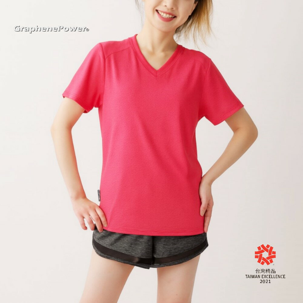 [現貨。免運] 石墨烯/遠紅外線/吸濕排汗/機能短袖/運動T 石墨烯溫控循環短袖(櫻桃紅)《GP石墨烯機能短袖系列》