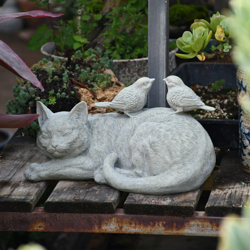 樹脂工藝品小貓擺件戶外庭院花園幼兒園藝裝飾品創意可愛動物擺設