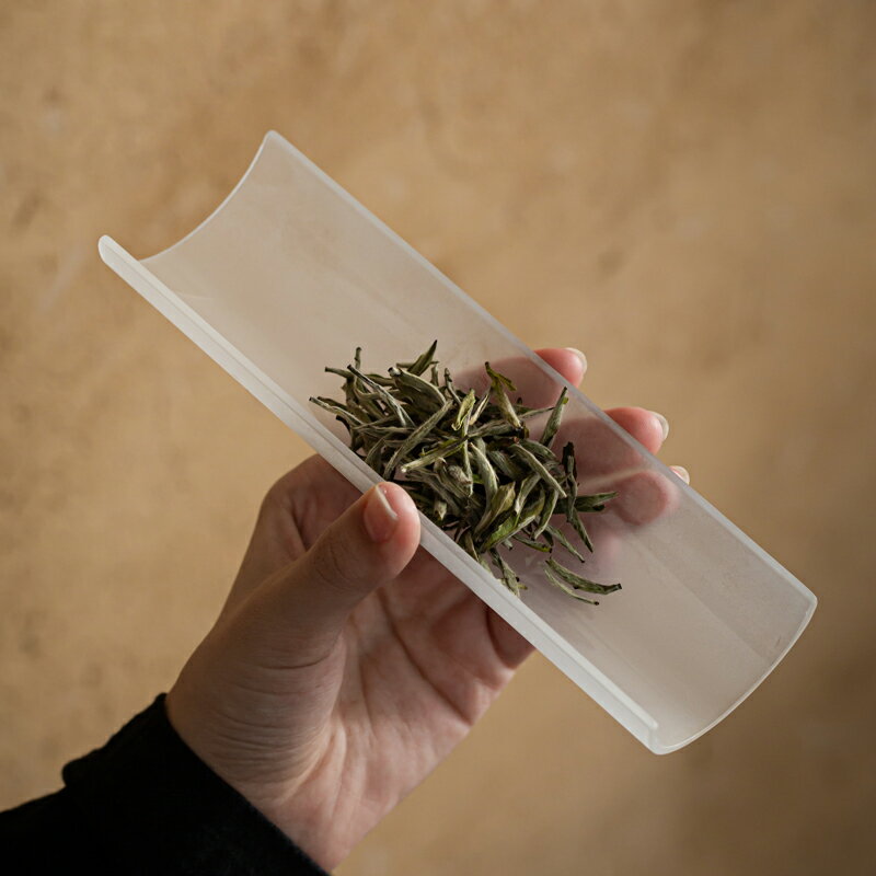 磨砂玻璃茶則日式手工創意茶荷透明分茶器功夫茶具零配件禪意茶道