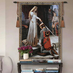 鳳凰藝術掛毯 歐式提花壁毯 古典名畫ins大掛布客廳臥室 騎士授爵