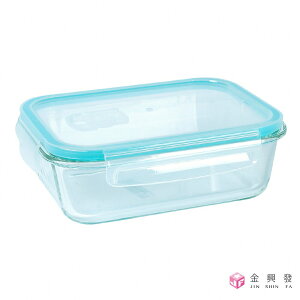 Quasi 芬格長型玻璃耐熱保鮮盒640ml 微/蒸/烤三用【金興發】