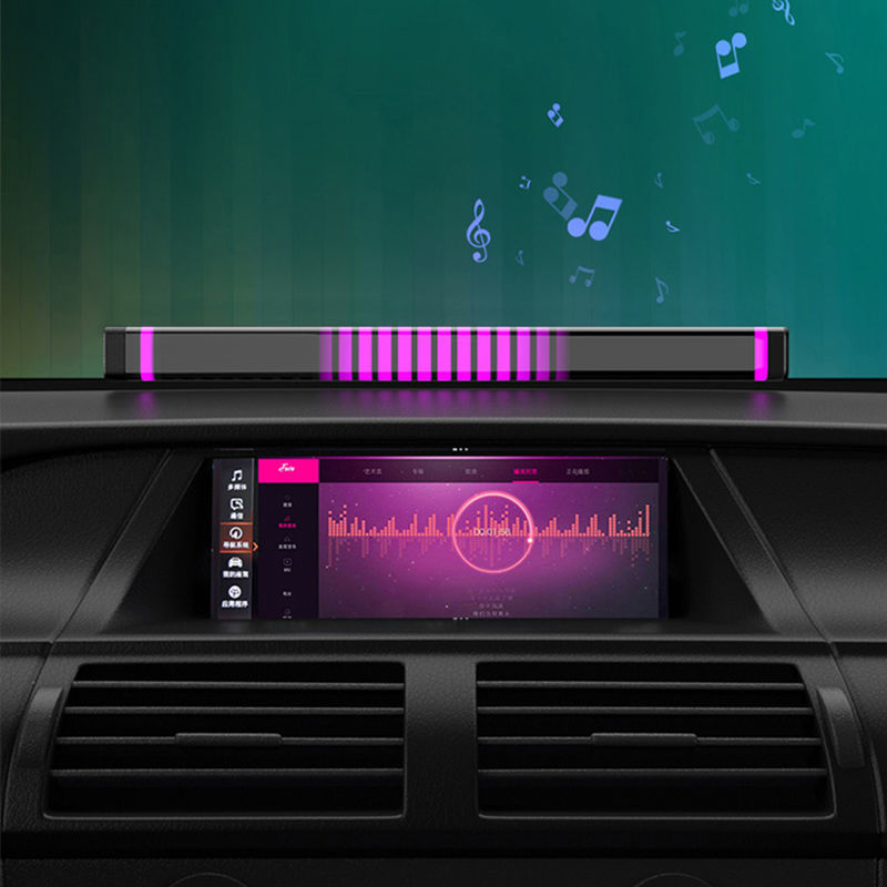 音頻燈 3D拾音氛圍燈RGB聲控音樂節奏燈車內改裝桌面音頻譜LED氣氛燈