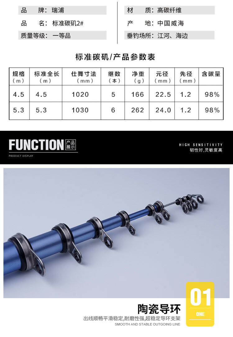 廣隆 珈瑪卡茲3 6 米6 3米賣場 磯釣竿3號定位磯釣竿超硬碳素碳素磯竿長節魚竿遠投竿釣魚竿海釣磯竿