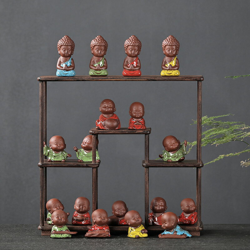 指尖紫砂茶寵擺件小和尚可養琴棋書畫花盆魚缸擺件茶玩茶藝 4