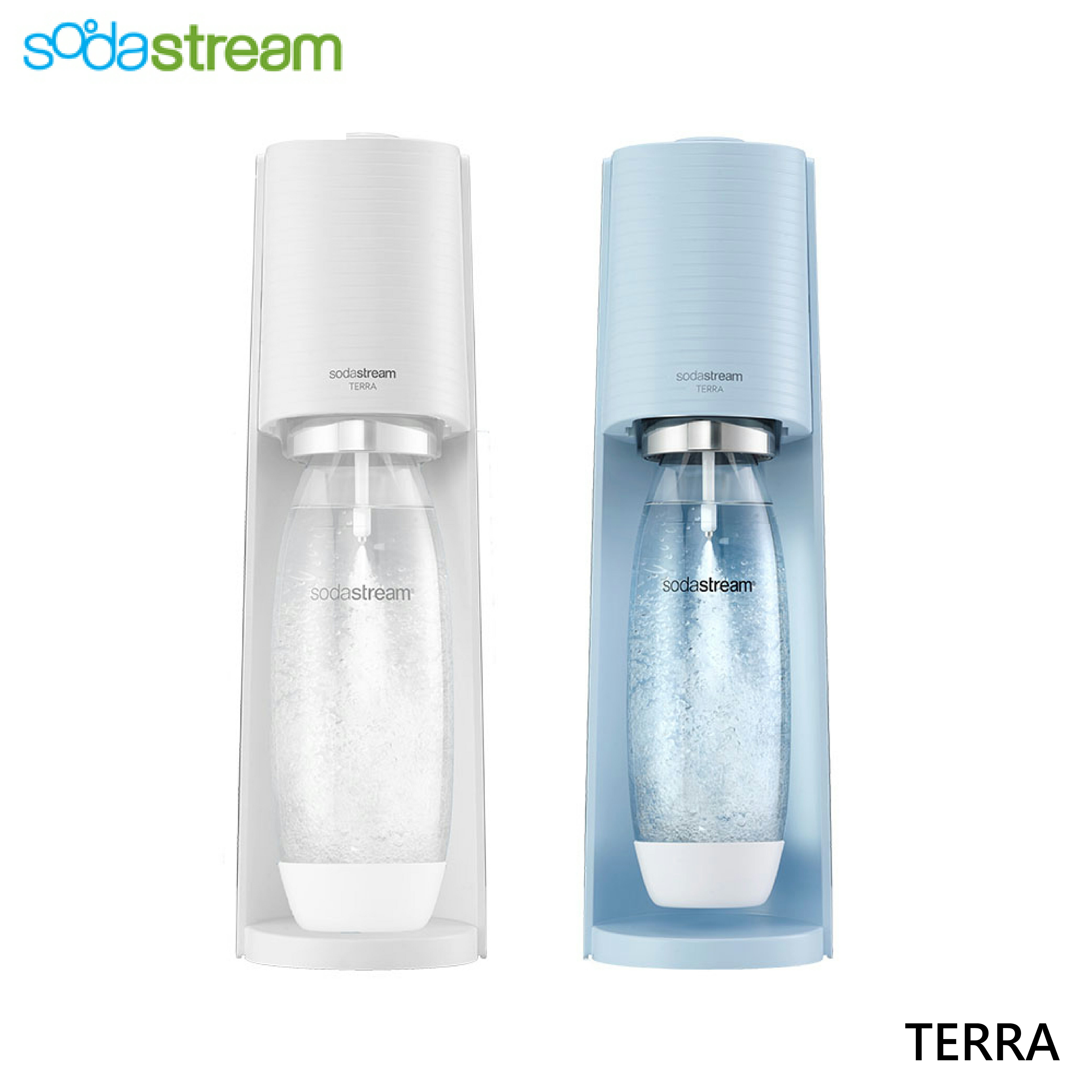 西華儲物罐三件組】Sodastream TERRA 自動扣瓶氣泡水機免插電2色| 東隆