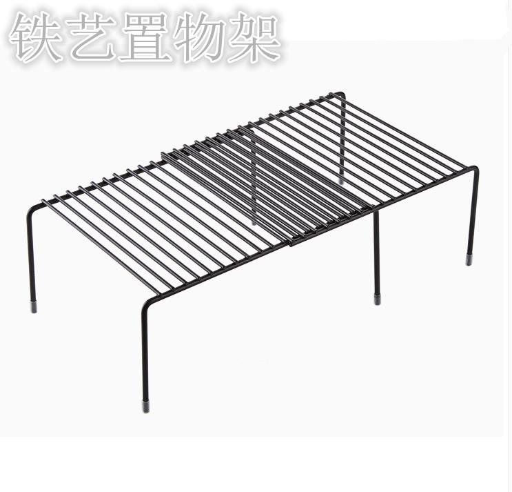 可伸縮鐵藝置物架 廚房調料架收納架家用瀝水收納架 碗盤置物架1入