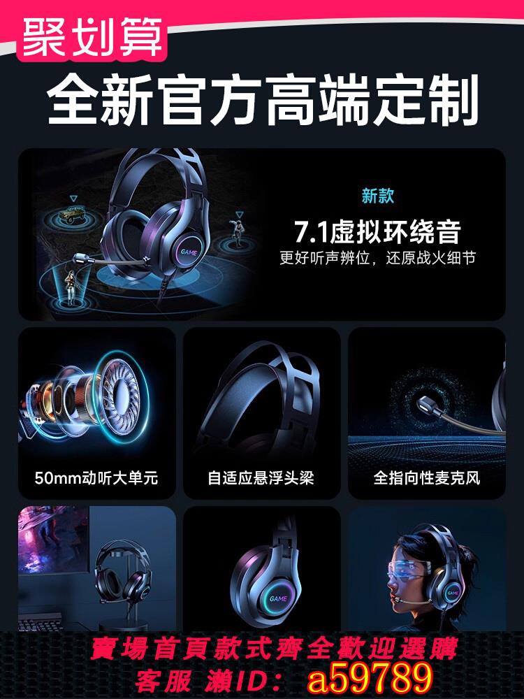 【臺灣公司 可打統編】頭戴式耳機2025新款電競有線電腦適用Sony/索尼耳麥降噪遊戲專用