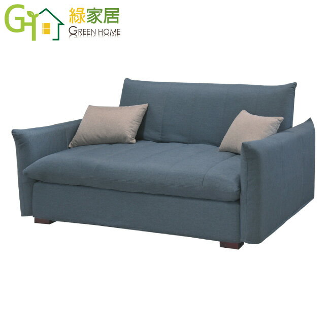 【綠家居】卡農 時尚灰透氣棉麻布三人沙發椅(內含可收納層格)