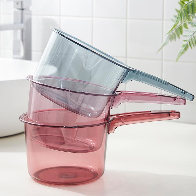 水勺廚房舀水瓢家用長柄塑料大號創意加深厚水舀子透明創意衛生間